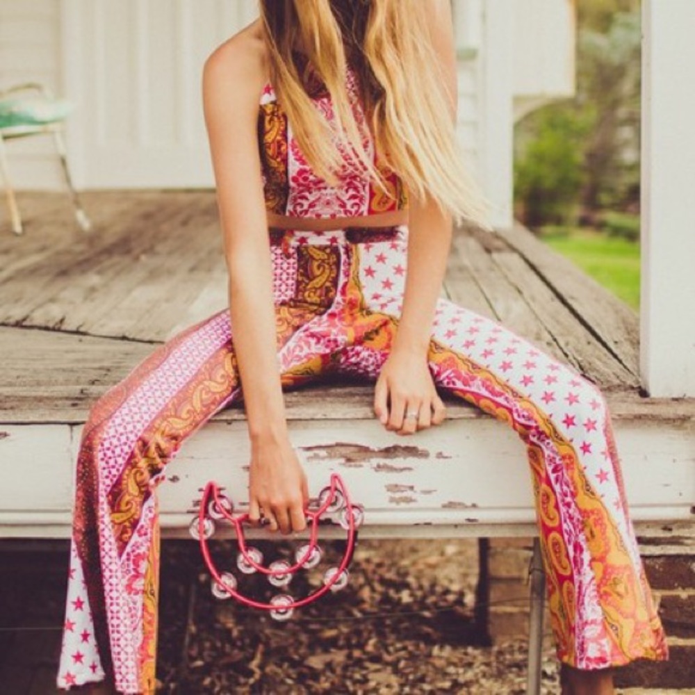 LENNI The Label Jimi Flare Retro Star Pants Sz 4
